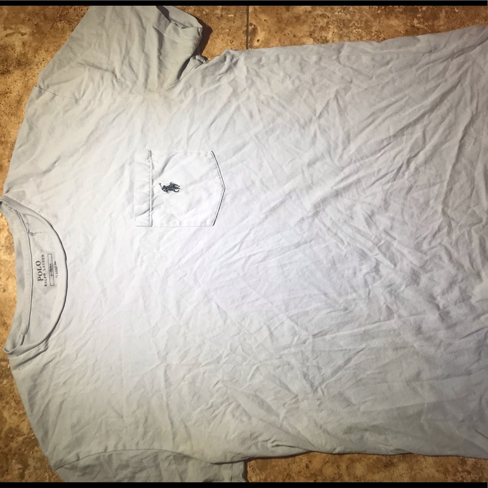 Blue Crew Neck Polo with front pocket